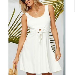 L’Space Topanga tie-front mini dress. GREEN ribbed material.